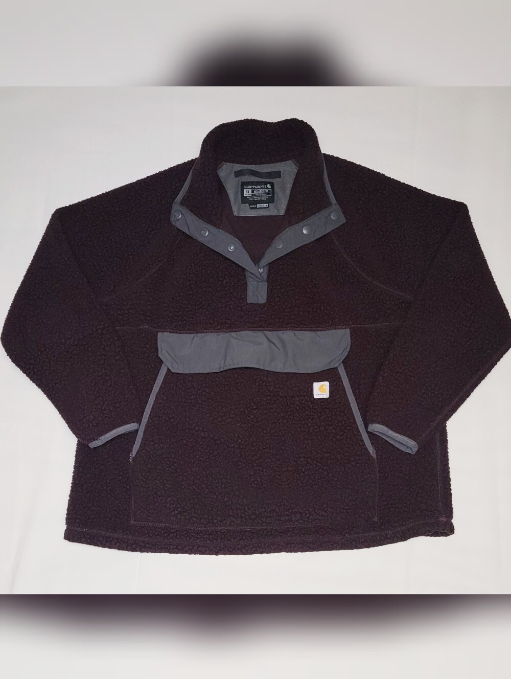 Carhartt Women’s Relaxed Fit Sherpa Quarter-Snap Fleece Pullover - Picture 3 of 12